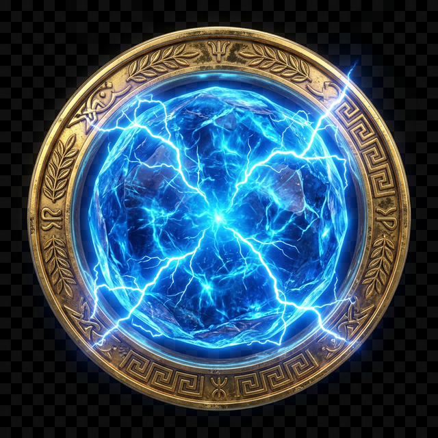 Orbe azul simbolo bajo